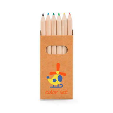 Набор с цветными карандашами в картонной коробке (6 шт.)