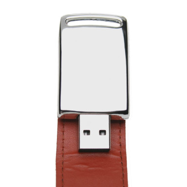 Флеш-пам'ять 32 Гб метал + шкіра