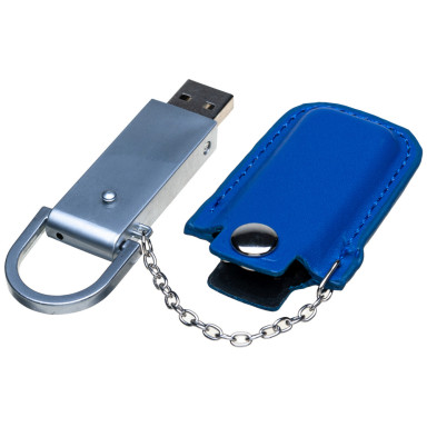 Флеш-пам'ять Престиж на 128 Гб, USB 2.0, метал + шкіра