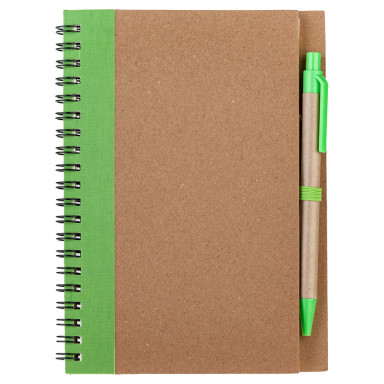 Блокнот с ручкой из переработанных материалов