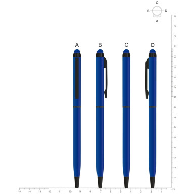 Ручка-стилус алюминиевая TouchWriter Black поворотная