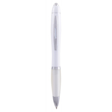 Двухцветная ручка cо встроенным светодиодным фонариком и поворотным механизмом