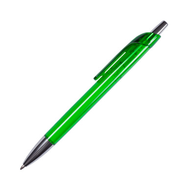 Яркая шариковая ручка из полупрозрачного глянцевого цветного пластика