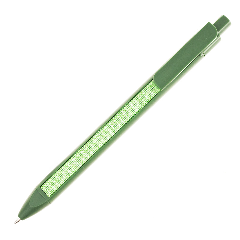 Уникальная пластиковая ручка с текстильной вставкой из меланжевой ткани Textile Pen